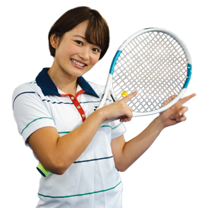 テニスラケットをもった女性